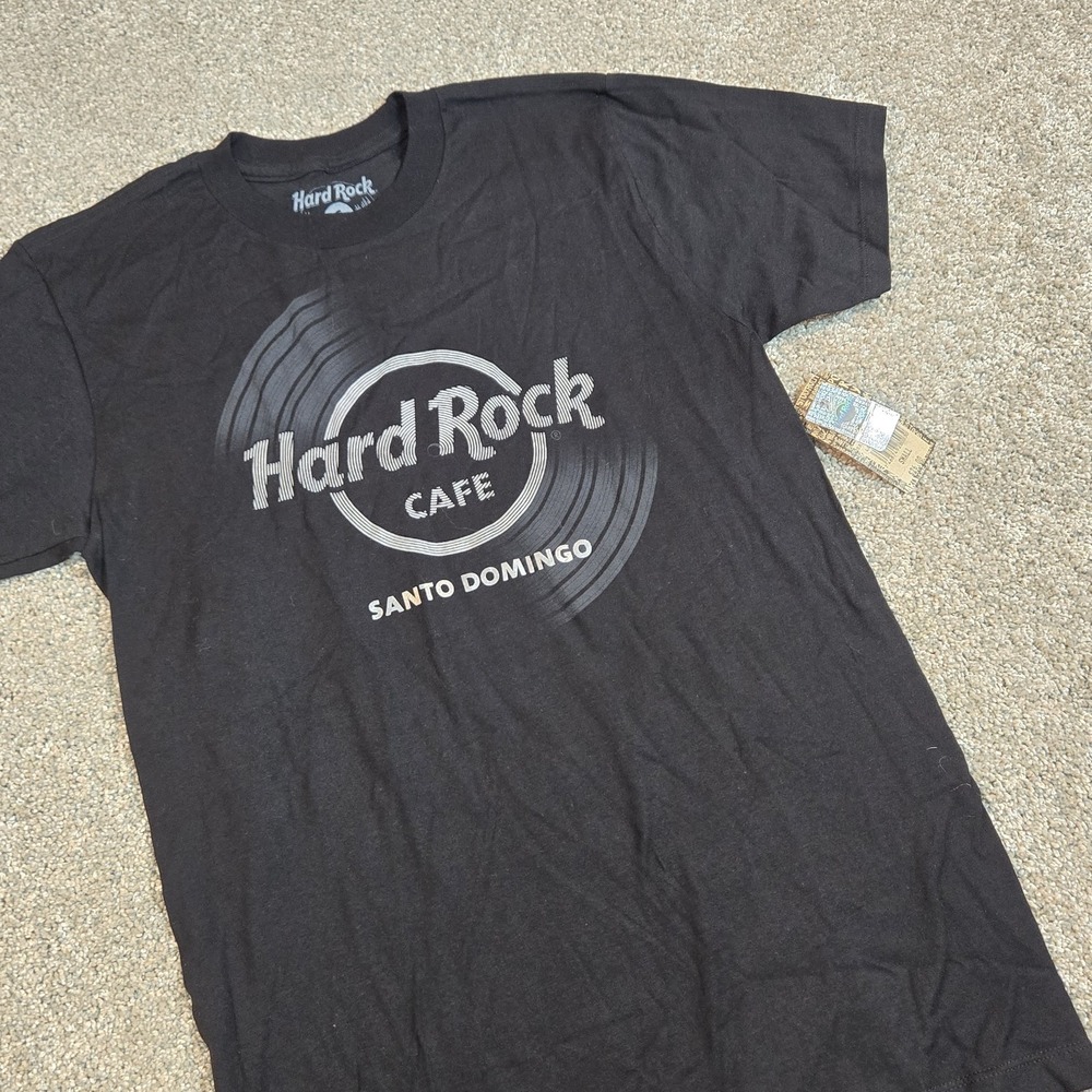 Hard Rock Cafe Santo Domingo  Black Baby‎ Tee T-shirt Women's Size Small